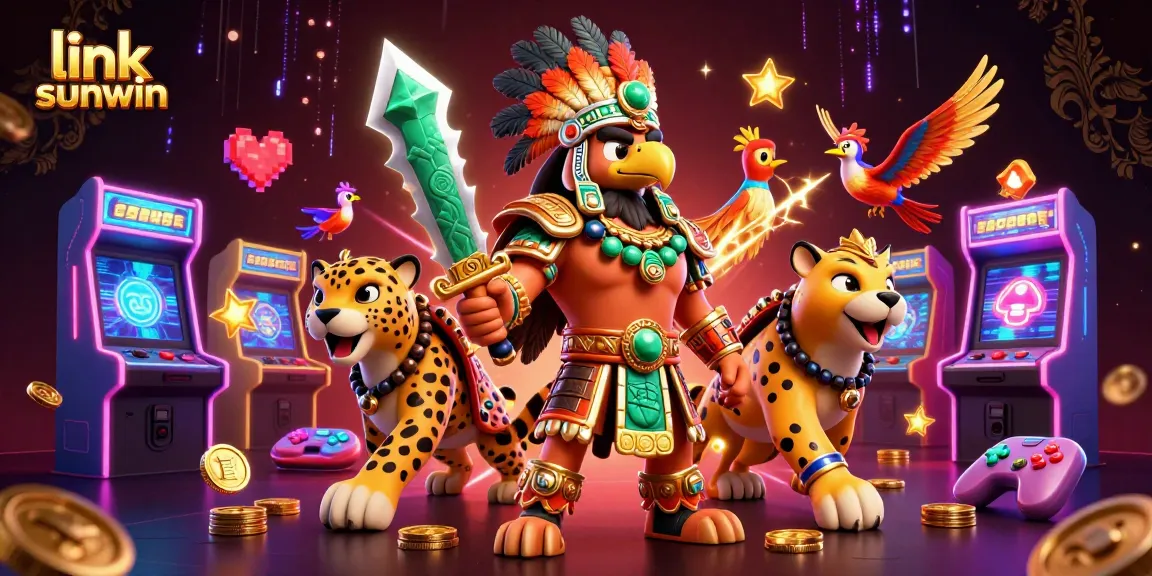 Engage with link sunwin for thrilling casino adventures in this vibrant 3D gaming scene.