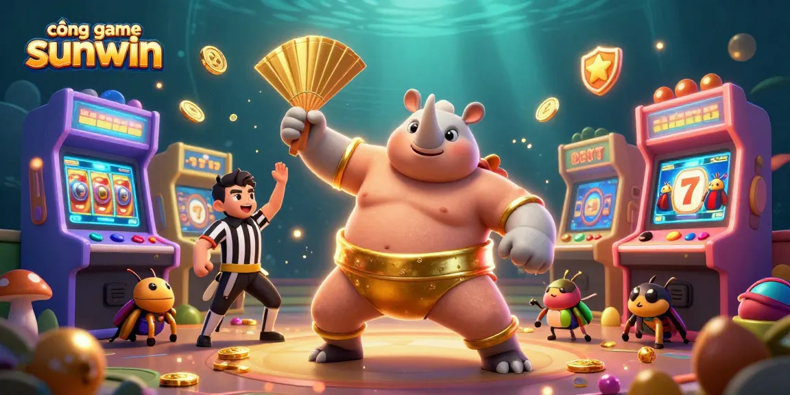 Experience the thrill of cổng game sunwin with a dynamic 3D scene of beetles engaging in vibrant casino action.
