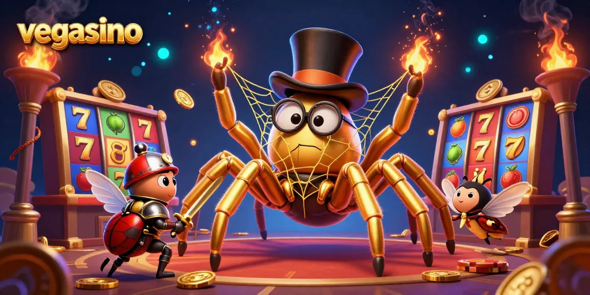 Experience exciting gameplay at vegasino with dynamic casino characters and vibrant slot elements.